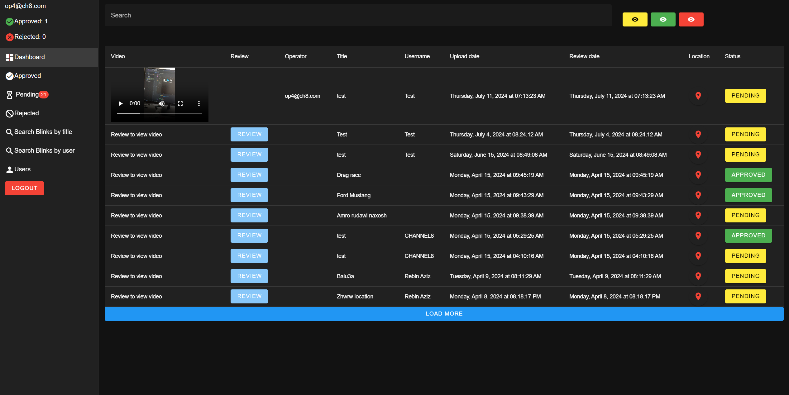 Main Screen